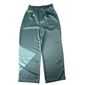 Kourt Dixion Wide Leg Trousers Army Green Size S Modern Minimal Style